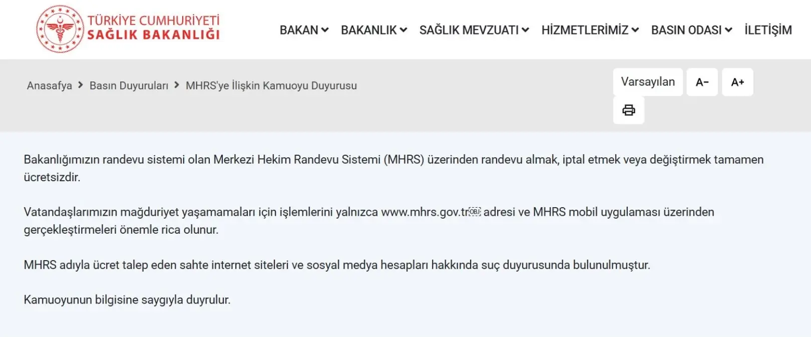 MHRS Ücretli Sahte Siteler İçin Suç Duyurusu