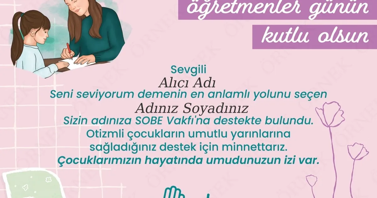 SOBE’den Öğretmenler Günü’ne Özel Hediye Sertifikası