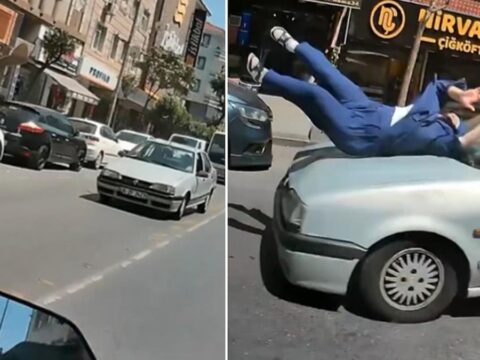 Sollama yapan surucu kadini metrelerce havaya savurdu hvtLIRzB